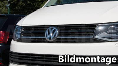 Stainless Steel Upper Grill (Gun Metal Black) for VW T6 2016-2019 with painted bumper
