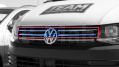 Stainless steel upper grill for VW T6 from 2016-2019 with unpainted bumper