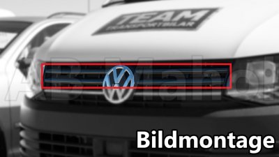 Stainless Steel Upper Grill (Gun Metal Black) for VW T6 2016-2019 with unpainted bumper