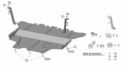 Skid plate Skoda Superb from 2016-2023