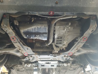 Fastening points skid plate Ford Mondeo 2008-2014