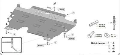 Sketch for skid plate Ford S-Max from 2006-2015