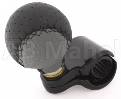 Steering Wheel Knob with Leather Ball and Metal Bracket