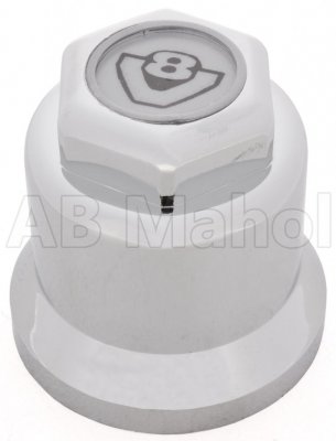 Nut cover V8 in chromed plastic - 33 x 55 x 55 mm