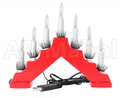 Advent candle holder with USB plug