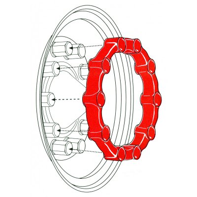 Safe Wheel - Wheel nut locking ring for 22.5" rims