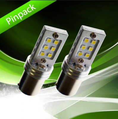 LED lamp BA15s xenon white 12pcs diodes