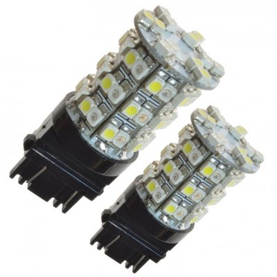 2-pack LED lamps white/orange 3157/P27/7W 60SMD