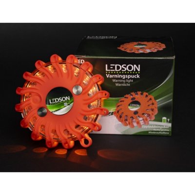LED warning puck | Rechargeable | Ø120 mm