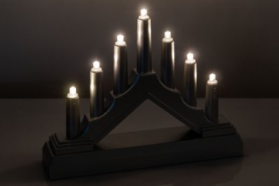 Advent candle holder Silver battery operated