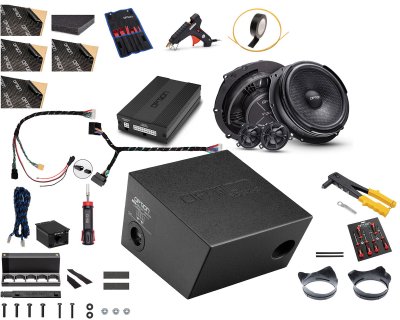 Front Speaker Package, DSP Audio Processor, Amplifier & Subwoofer for Volkswagen Transporter T6 (2016–2019)