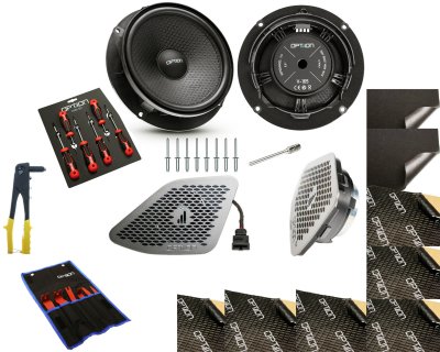 Front speaker kit – includes sound deadening and tools for the Volkswagen Caravelle T6.1 (2019–2024)