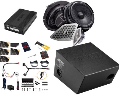 Speaker package, front, DSP sound processor, power amplifier, and subwoofer for Volkswagen Caravelle T6 from 2016-2019