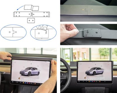 Mobile phone holder Tesla Model Y 2025- | For mounting to the left of the center screen