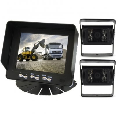 Rear view camera system 5" monitor incl. 2 cameras
