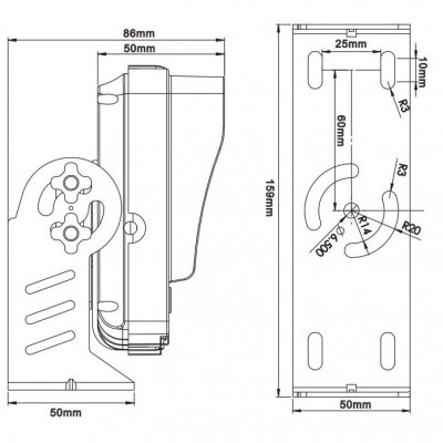 Rear view camera system 5-inch including 1 standard camera and a ball camera