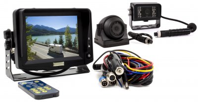 5-inch rear view camera system including 1 standard camera and a ball camera