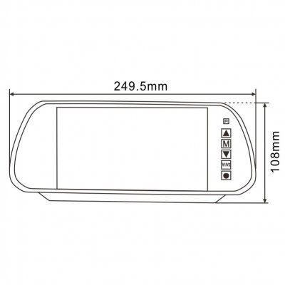Rearview camera system 7 rearview mirror monitor incl. one side camera