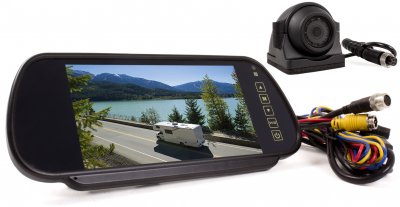 Rear-view camera system 7 rear-view mirror monitor incl. one side camera