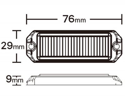 Flashing light LEDSON Astro3 - Dimensions