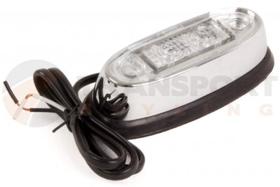 Boreman LED side marker light with chrome frame - 10-30V