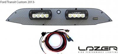 Center-Grill incl. 2 Lazer ST-4 for Ford Transit Custom 2013-