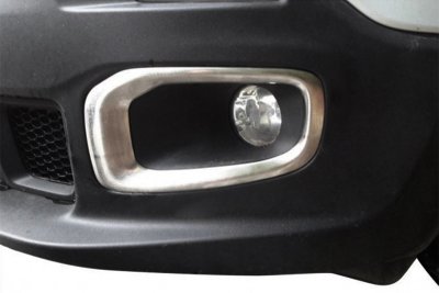 Stainless steel fog light rings for Jeep Renegade 2014-