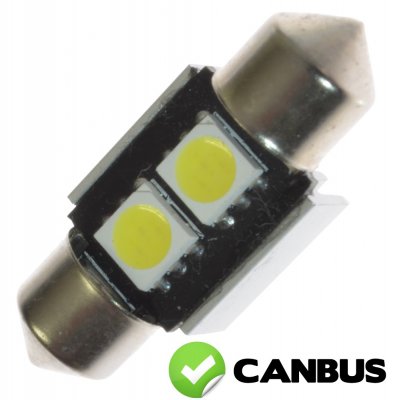 Diode lamp 12V 2xSMD Xenon white Canbus 31mm Festoon/spool lamp