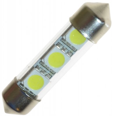 Diode bulb 12V 3xSMD Xenon white 39mm bulb
