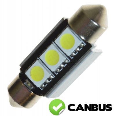 Diode lamp 12V 3xSMD xenon white Canbus 39mm coil lamp