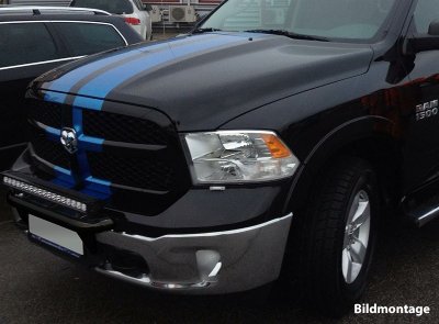 Stainless steel auxiliary light bracket with black powder coating for 3 auxiliary lights for Dodge Ram 1500 2010-