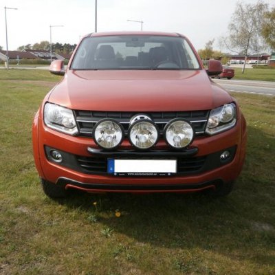 Extra light bracket in stainless steel with black powder coating for Volkswagen Amarok 2011-