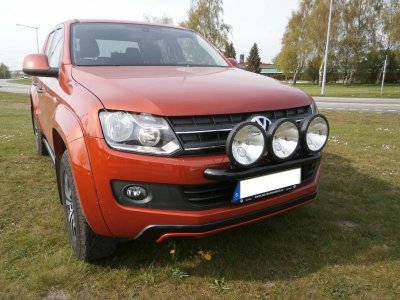 Extra light bracket in stainless steel with black powder coating for Volkswagen Amarok 2011-