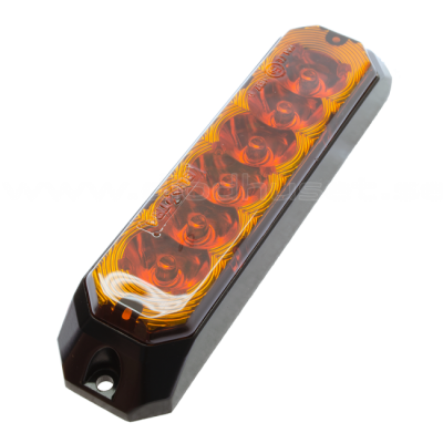 Flashing light with 4/6 flash heads in Orange | 9-36V | ECE R65