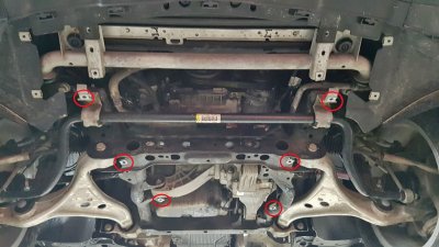 Fastening points for skid plate Mercedes GLE 2015-2018