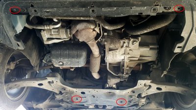 Fastening points for skid plate Volvo V40 2013-2019