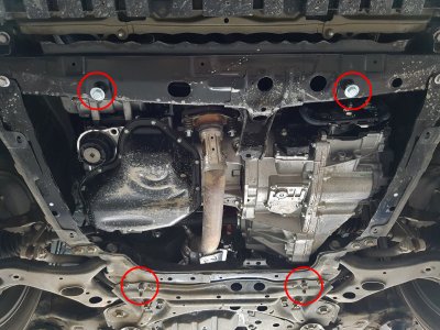 Skid plate attachment points for Toyota RAV4 2013-