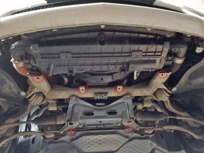 Fastening points for skid plate for Mercedes-Benz E-Class 2009-2015