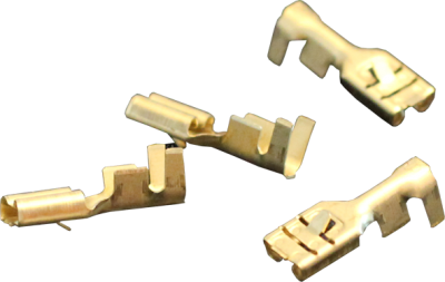 Flat pin sleeves, non-insulated, for switch/pushbutton/button connectors