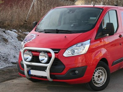 Aluminum bull bar for 2 auxiliary lights for Ford Transit Custom 2013-2017