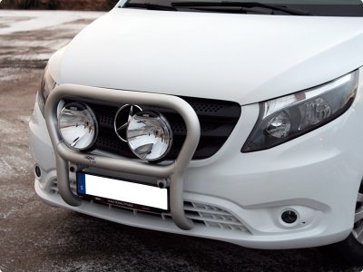 Aluminum bull bar for 2 auxiliary lights for MB Vito/V-class 2015-