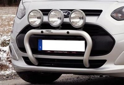 Aluminum bull bar for 3 auxiliary lights for Ford Transit Connect 2014-2017