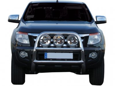Stainless steel bull bar for 3 auxiliary lights for Ford Ranger from 2012-2015