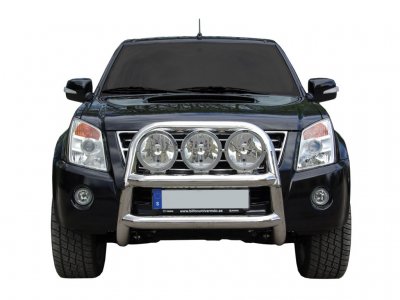 Stainless steel bull bar for 3 auxiliary lights for Isuzu D-Max 2007-2011