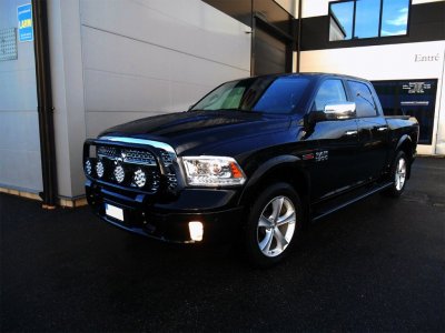 Stainless steel bull bar with black powder coating for 4 auxiliary lights for Dodge Ram 1500 2010-