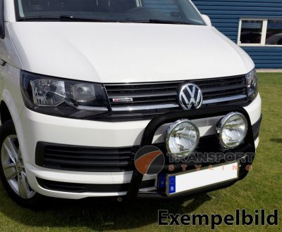 Stainless steel bull bar with matte black powder coating for VW Transporter T6 from 2016-