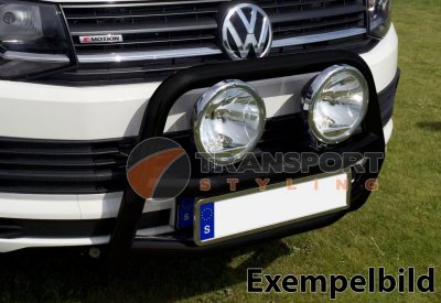 Stainless steel bull bar with matte black powder coating for VW Transporter T6 from 2016-
