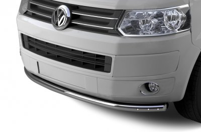 Bull bar with 6 LED position lights. For VW Transporter T5 from 2010-2015