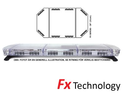 Mega-Flash FX1 - Single row LED flashing light strip 11-30V