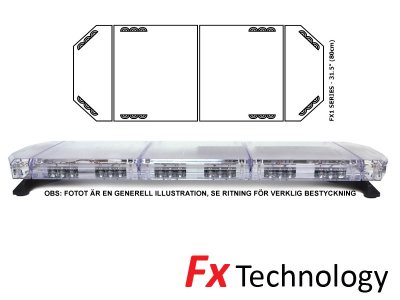 Mega-Flash FX1 - Single row LED flashing light strip 11-30V
